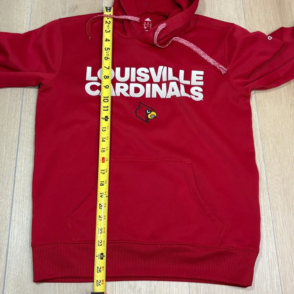 Adidas Louisville Cardinals Mens Small Red ClimaWarm Hoodie Sweatshirt NCAA
